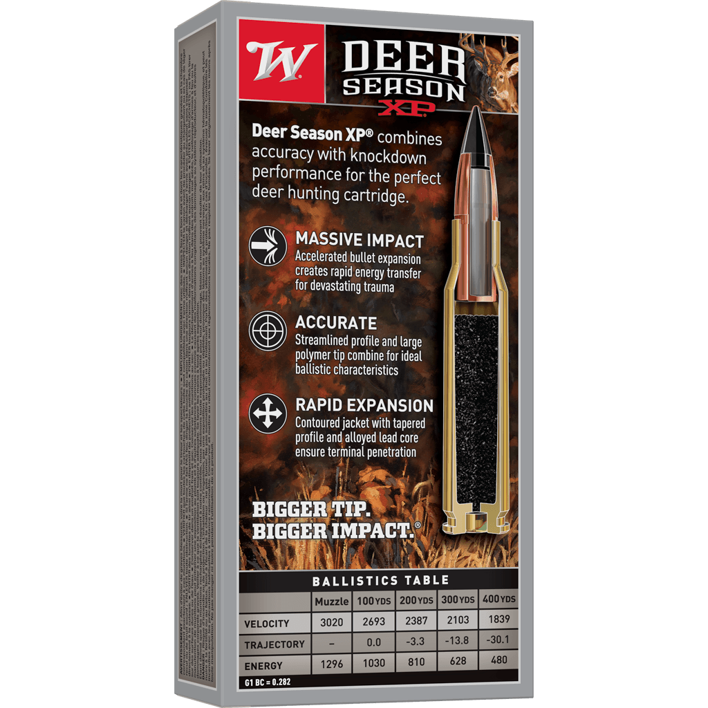 Winchester Deer Season XP Rifle Ammo, 223 Rem., 64 gr., Ext Point Polymer Tip, 20 rd.