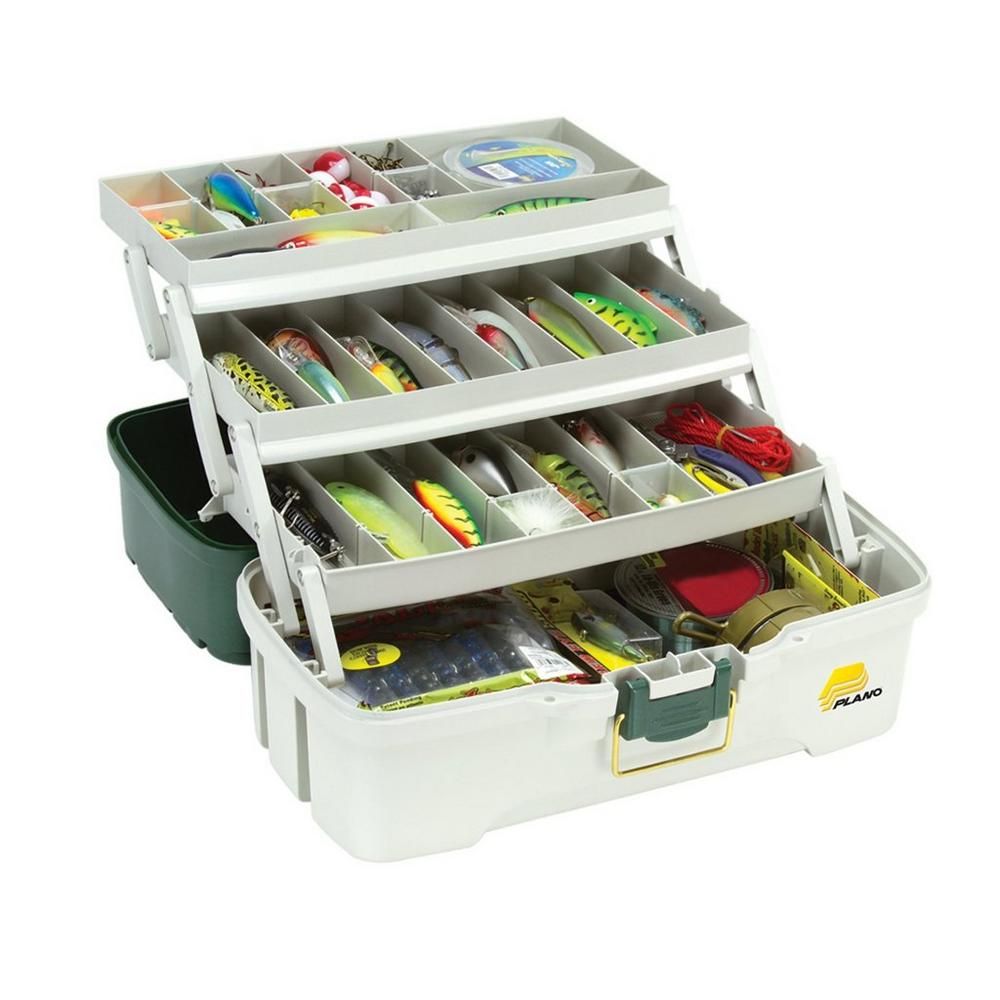 Plano Three Tray Tackle Box - Green and White