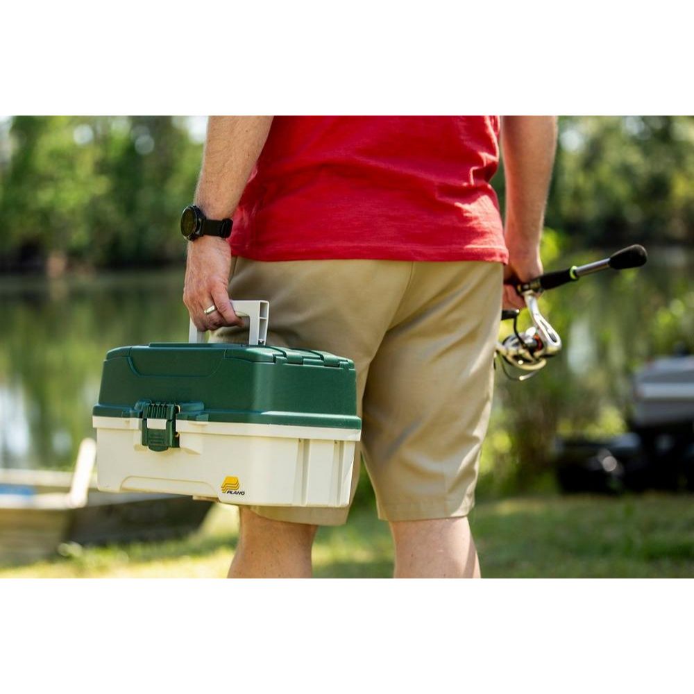 Plano Three Tray Tackle Box - Green and White