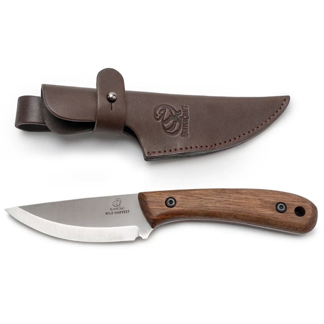 BeaverCraft Bushcraft Knife with Walnut Handle - Wild Harvest BSH7