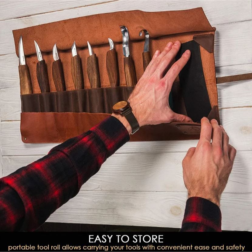 BeaverCraft Deluxe Wood Carving Set With Walnut Handles S18X