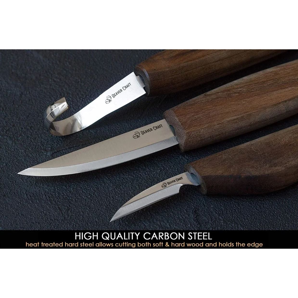 BeaverCraft Deluxe Spoon Carving Set With Walnut Handles S13X