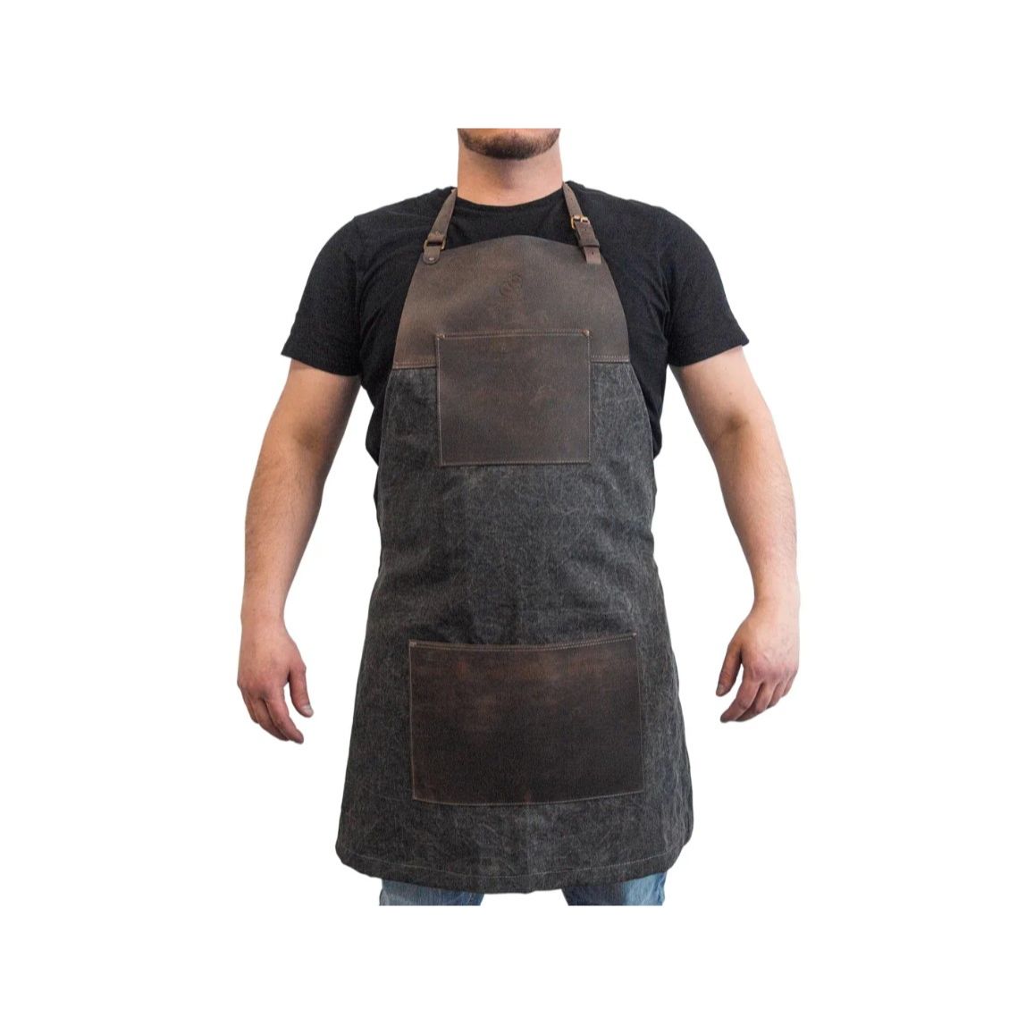 BeaverCraft Brown canvas with Leather Whittling Apron (AP4)